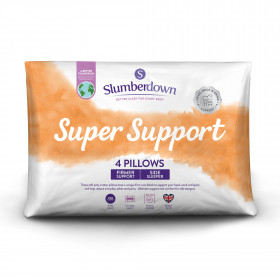 Slumberdown Super Support Firm Support Side Sleeper Pillow, 4 Pack