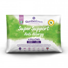Slumberdown Anti Allergy Super Support Firm Support Side Sleeper Pillow, 4 Pack