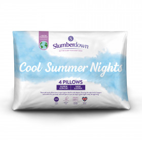 Slumberdown Cool Summer Nights Firm Support Side Sleeper Pillow, 4 Pack