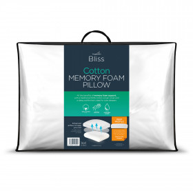 Snuggledown Bliss Cotton Touch Memory Foam Deep Filled Firm Support Pillow, 1 Pack