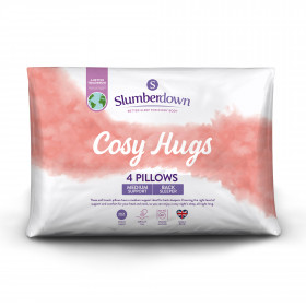 Slumberdown Cosy Hugs Medium Back Sleeper Pillow, 4 Pack