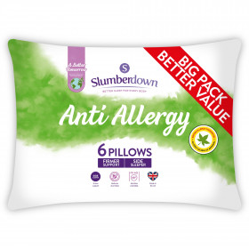 Slumberdown Anti Allergy Firm Pillow, 6 Pack