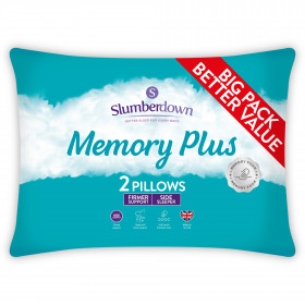 Slumberdown Memory Plus Firm Support Side Sleeper Pillow, 2 Pack