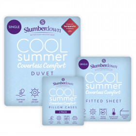 Slumberdown Cool Summer PCM Duvet / Blanket, Fitted Sheet & 2 Pillowcases Single