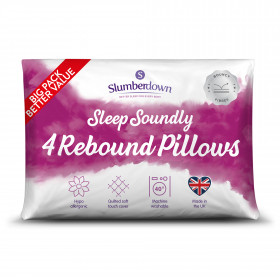 Slumberdown Sleep Soundly Rebound Firm Side Sleeper Support Pillow, 4 Pack