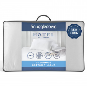 Snuggledown Luxuriously Cotton Medium Support Back Sleeper Pillow Pack of 2